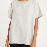 Cuyana  Baby Alpaca Oversized Gray Short Sleeve Sweater Photo 0