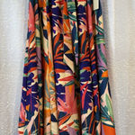 Nwt Moon Orchid Tropical Colors Stretch Waist Bow Women'S M Colorful Maxi Skirt Size 8 Photo 0