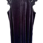 She & Sky Violet Lace Cap Sleeve Shift Dress Velour NWT L Photo 0