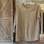 Alya Francescas Tan Crewneck Sweater Pullover  Cozy Womens Small Roomy New Photo 6