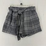 Divided  Plaid Tie Waist Pocket Shorts Size 4 Gray Photo 0