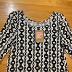 Juicy Couture  Pam Gela Pow Wow Chain Link Print Dress Black White Women’s Medium Photo 2