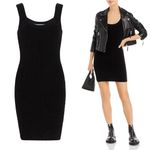 Alexander Wang  Black Chenille Raised A Logo Tank Jacquard Mini Dress Photo 0
