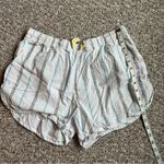 Chalmers Elyse Pajama Set white striped shorts button up top women’s large/12/42 Photo 6