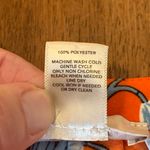 Loft   Tunic Dress Large Orange with Blue Floral Design Button Front Long Sleeve Photo 3