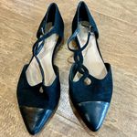 Sole Society  Women’s Pointed Toe Suede T-Strap Flats Black Size 10 B EUC Girly Photo 1