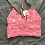 ZARA Wooden Bead Pink Linen Halter Photo 2