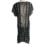 Lucky Brand  Sheer High Low Dress M Black Floral Short Sleeve V Neck Crochet Lace Photo 3