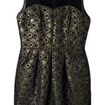 Club Monaco Bria Metallic Gold Honeycomb Mesh Cocktail Dress Sleeveless, Size 6 Photo 0