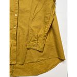 Embroidered Linen Blend Mustard Button Down Tunic Shirt Sz M Gold Size M Photo 3