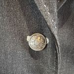 Kasper vintage denim look open stitch 2 piece blazer trouser pantsuit size 8 Photo 3