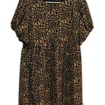 Very J Women's Dress Size L Black Brown Animal Print Short Sleeve Casual Photo 0