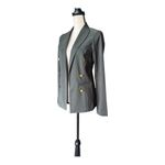 Stoosh Army Green and Gold Button Blazer Tailored Suit Jacket Size S Photo 2