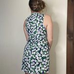 Olivaceous Linen Floral Blue Green Tie Front Mini Dress Size Medium Photo 13