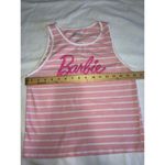 Barbie Tank Top Size Large Juniors Pink White Stripe Graphic Cotton Sleeveless Photo 3