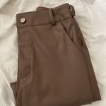 High Stretch Faux Leather High Waisted Straight Leg Pant Brown Photo 2