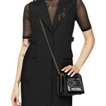 Disturbia Oath Tailored Waistcoat Mini Dress Black size 16 Safety Pin Brooch NWT Photo 0