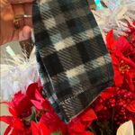 Plaid Fleece Headband Ear muffler Black White Teal Photo 3