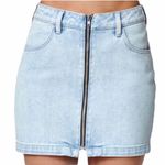 PacSun Denim Mini Skirt Jean Skirt Blue Exposed Zip Country 25 XS Photo 0