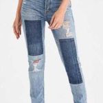 American Eagle Vintage High Rise Slim Patchwork Distressed Jeans Size 2 Short Photo 0