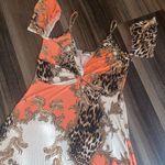 Venus Orange and Beige Patterned Dress Photo 1