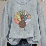 NWOT Thanksgiving Turkey Long Sleeve Tee Large Photo 0