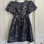 Lilly Pulitzer  KASSLYN DRESS Low Tide Navy Gold Puff Floral Brocade SIZE 6 Party Photo 5