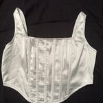 Missguided White Satin Corset Top Photo 3