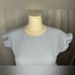 Andree by Unit Blue White Pinstripe Tiered Babydoll Top Size M (1122) Photo 6