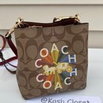 Coach Signature Canvas Rainbow Mini Bucket Bag Photo 0