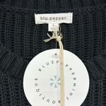 Blu Pepper sheer balloon sleeve Swiss dot black sweater size L BIN E NEW Photo 2