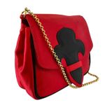 Escada Vintage Fleur De Lis Red Satin Chain Strap Crossbody Evening Bag Photo 9