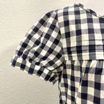 J.Crew Gingham Puff Sleeve Shirt Dress Preppy Nautical Spring Summer Blue size 2 Photo 2