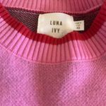 NWT LUNA IVY Pink Strawberry Knit Sweater | Playful Fruit Graphic Pullover XS Photo 5