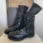$1090 NEW RtA WOMEN BLACK COMBAT BOOTS SZ 37 / 7 Photo 3