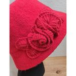 Croft & Barrow  Red Wool Blend Felt Cloche Hat Vintage 1920s Style Floral… Photo 4