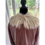 Lantry Leathers Red/Brown Leather Coat With Fur ~ Penny Lane Boho Excellent Cond Brown Size M Photo 7