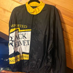 VINTAGE black velvet whiskey windbreaker Size L Photo 0