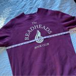 Readheads Book Club Crewneck Sweatshirt Maroon Medium Morning Toast Pink Photo 2