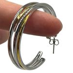 NEW REAL SIMPLE RS silver and gold fashion hoop earrings Photo 7