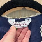 Vanity Fair Vtg  Dressing Gown Blue Full Length Robe Cream Lace Trim Size Small Photo 5