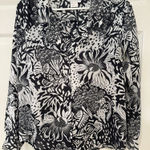 Croft & Barrow EUC‎ Women’s FLORAL BLACK WHITE vacation blouse —SIZE 16 Photo 0