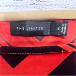 The Limited  Red & Black Chevron Zig Zag Stripe Stretch Jersey Blouse Size Small Photo 2