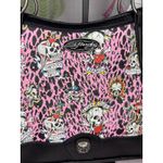 Ed Hardy Viral Rhinestone Studded Cheetah Satchel, Pink/black Photo 1