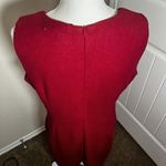 Tinley  Dress Womens Large Red Wool Sleeveless Sheath Pleated Knee Length Photo 9