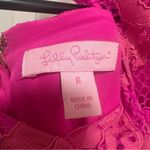Lilly Pulitzer  Kiri Dress Lace Peplum Sleeveless Mambo Pink Size 6 Photo 5