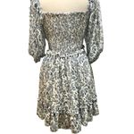 Super Natural by Secret Mission Smocked Greenport Dress Denim Blue Floral Print White Size M Photo 1