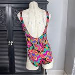 Oscar de la Renta Oscar De La Renta Retro Floral One Piece Plunge Multicolor Swimsuit 8 Photo 2
