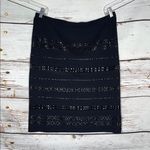 Carmen Marc Valvo NWT Size XL Black Embellished Midi Straight Pencil Skirt Photo 0