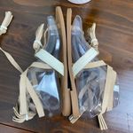 Chinese Laundry  Boho Cream Leather Giordana Lace Up Flat Sandal Size 6.5 Tassels Photo 6